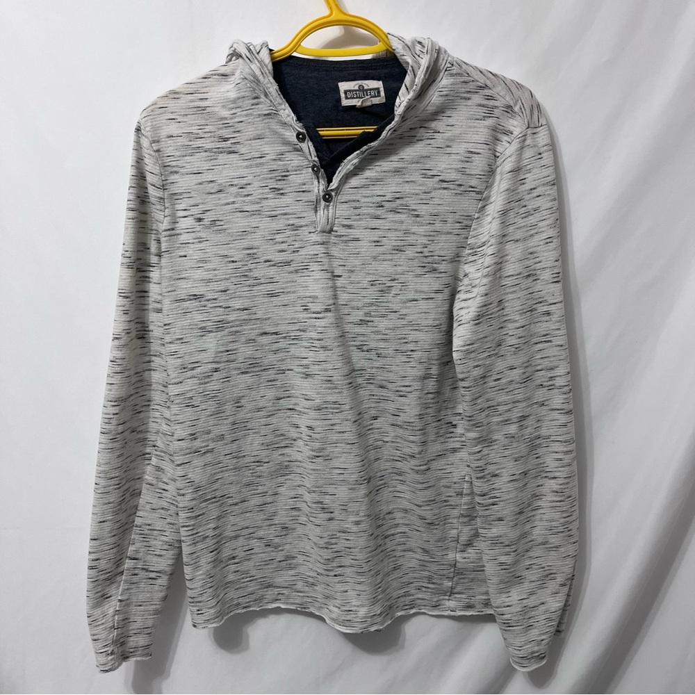 Distillery Men’s Small White & Gary Lightweight Hoodie